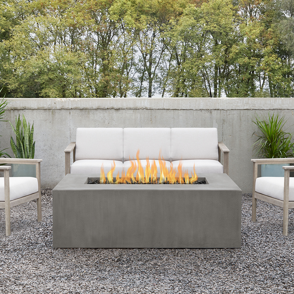 CORNERSTONE 60" RECTANGLE PROPANE FIRE TABLE, FLINT