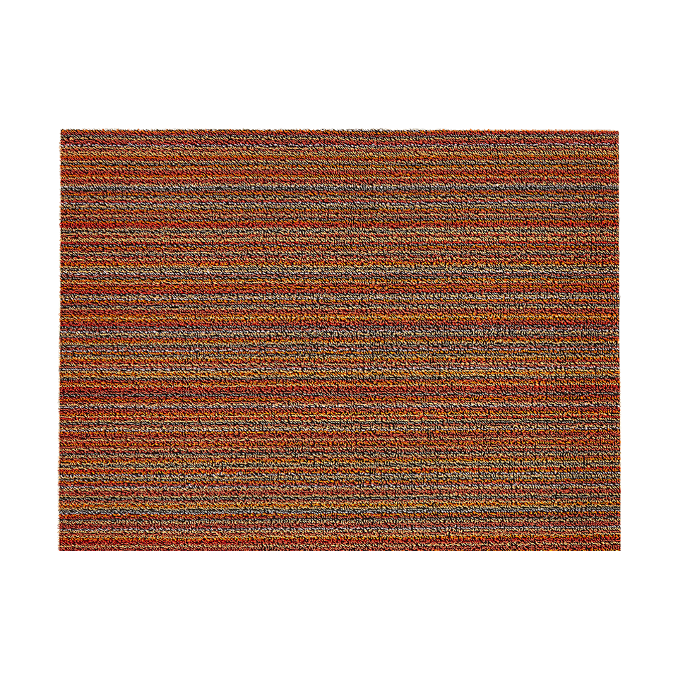 SKINNY STRIPE SHAG MAT, ORANGE