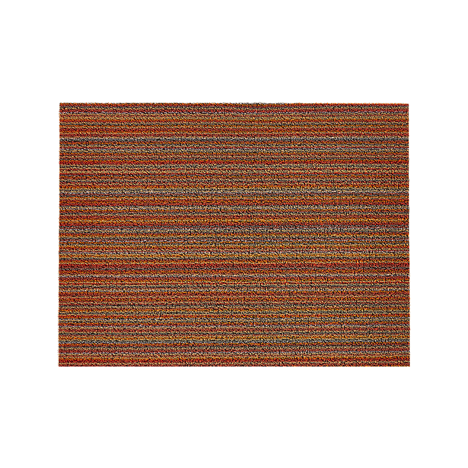 SKINNY STRIPE SHAG UTILITY MAT, ORANGE