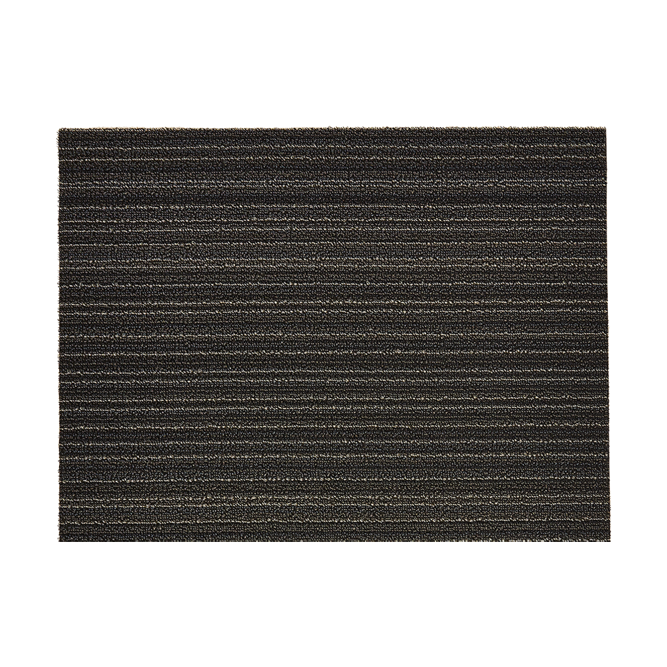 SKINNY STRIPE SHAG MAT, STEEL