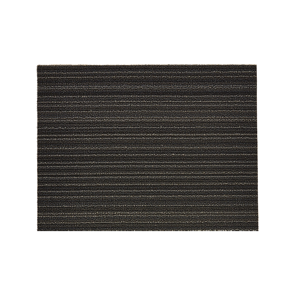 SKINNY STRIPE SHAG UTILITY MAT, STEEL