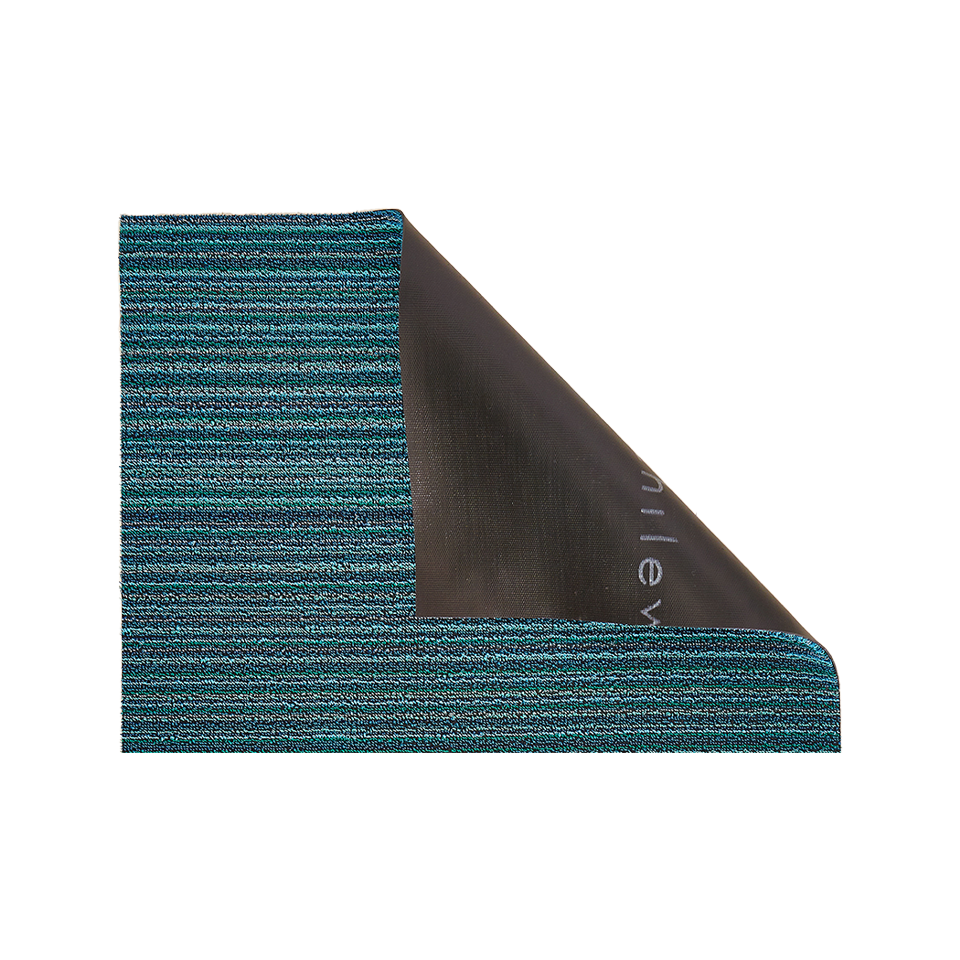 SKINNY STRIPE SHAG UTILITY MAT, TURQUOISE