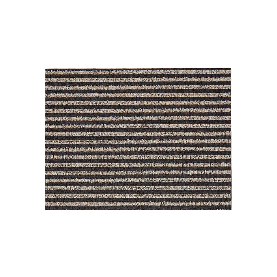 BRETON STRIPE SHAG DOORMAT, GRAVEL