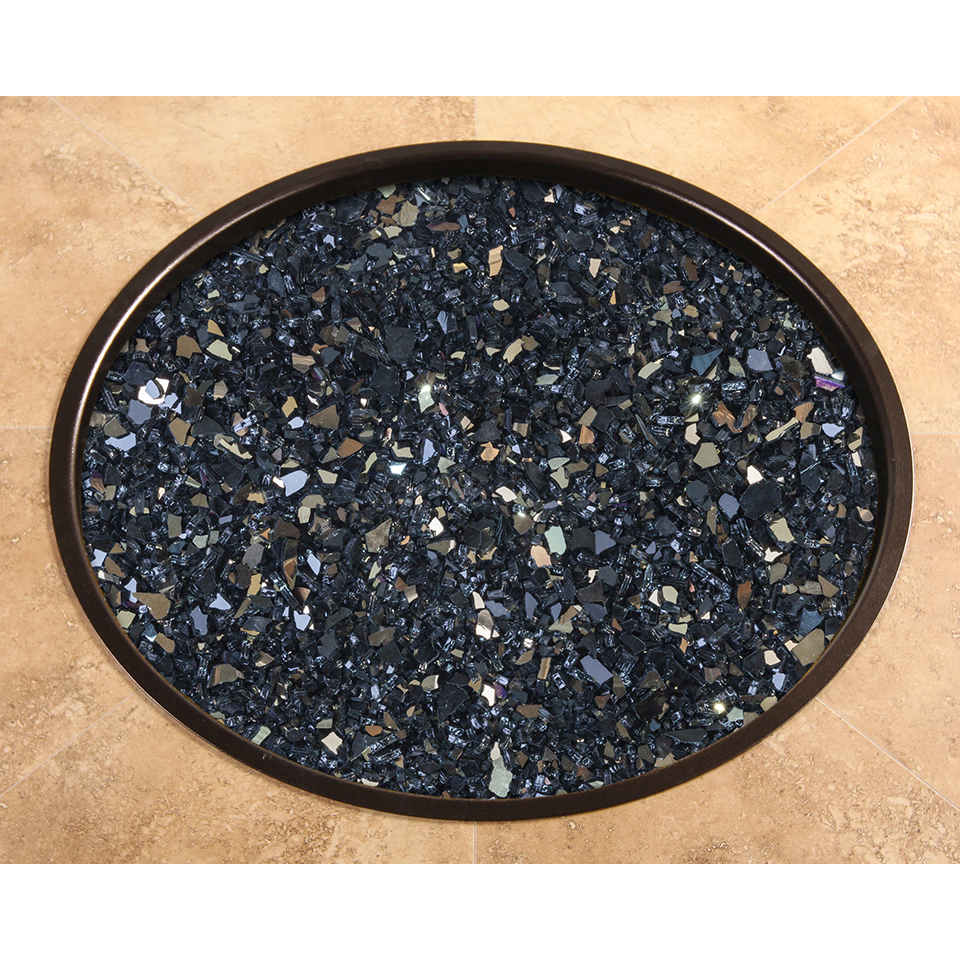 BLACK MIRRORED GLASS FIRE MEDIA