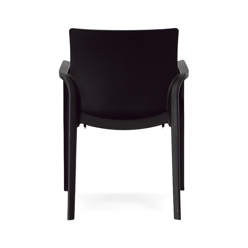 ALISSA STACKABLE ARM CHAIR, BLACK