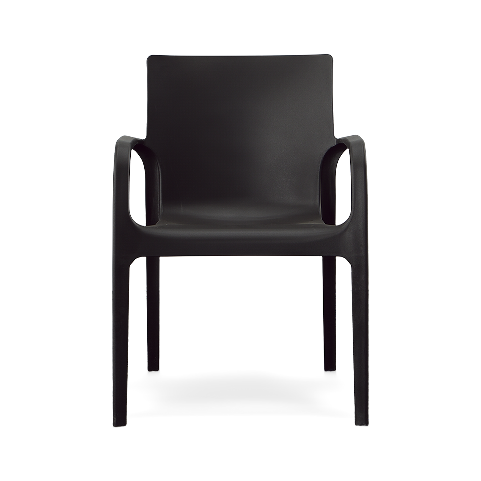 ALISSA STACKABLE ARM CHAIR, BLACK