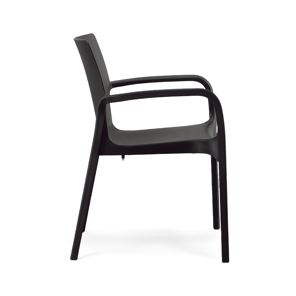 ALISSA STACKABLE ARM CHAIR, BLACK