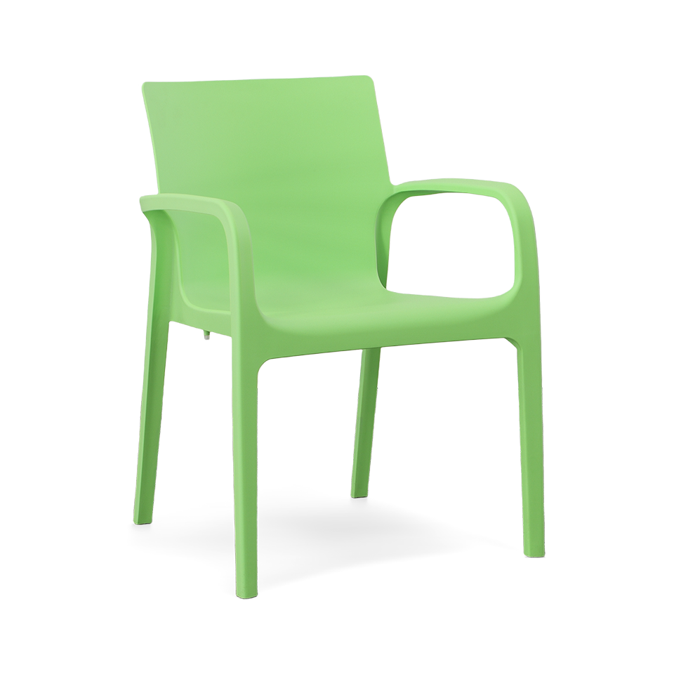 ALISSA STACKABLE ARM CHAIR, GREEN