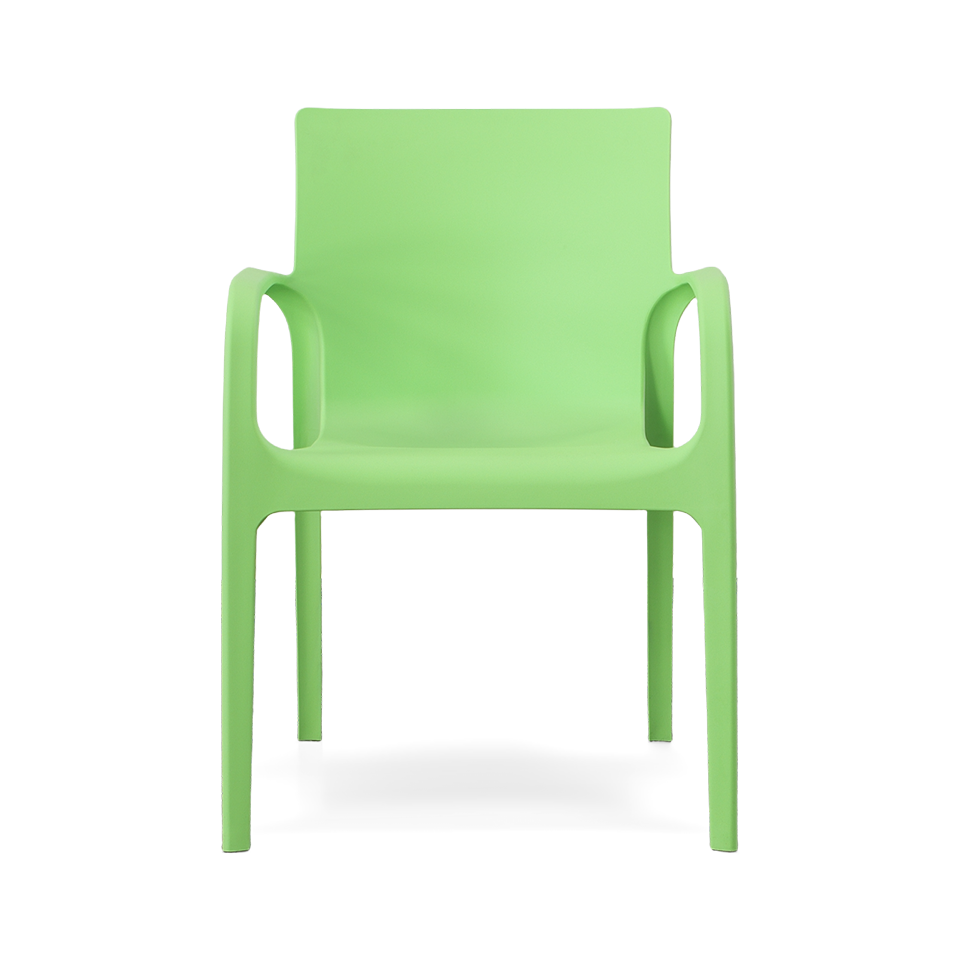 ALISSA STACKABLE ARM CHAIR, GREEN