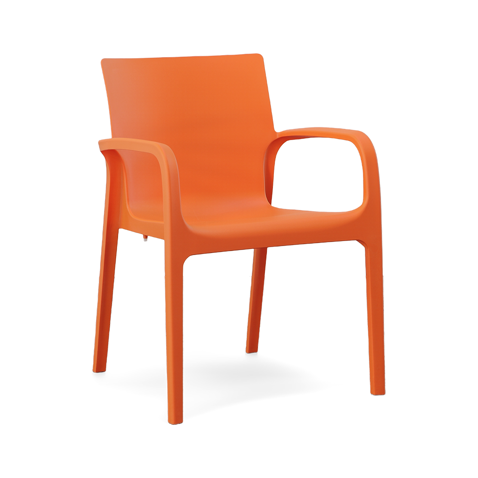 ALISSA STACKABLE ARM CHAIR, ORANGE