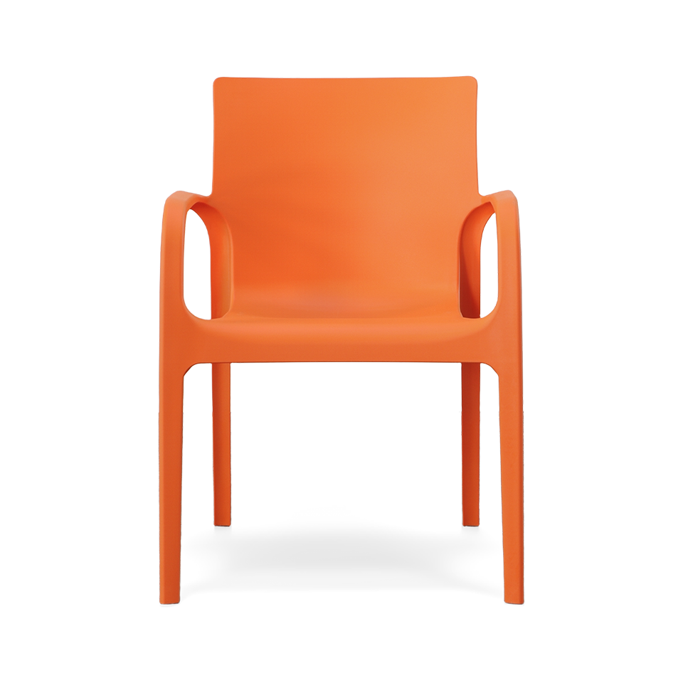 ALISSA STACKABLE ARM CHAIR, ORANGE