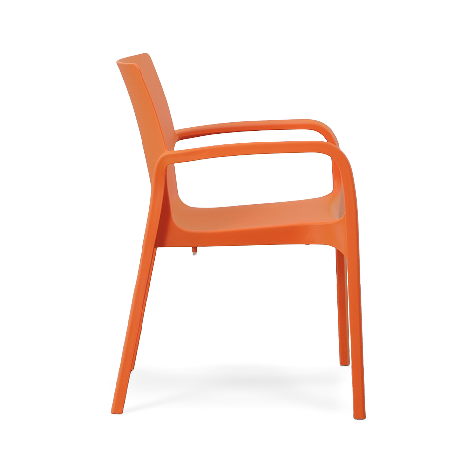 ALISSA STACKABLE ARM CHAIR, ORANGE