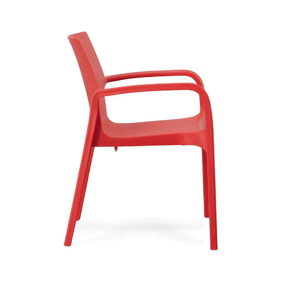 ALISSA STACKABLE ARM CHAIR, RED