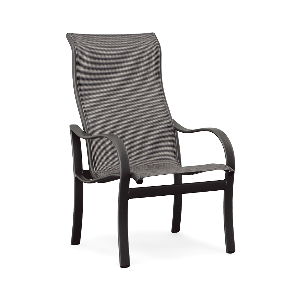SHORELINE SLING HIGH BACK DINING CHAIR, GRAPHITE