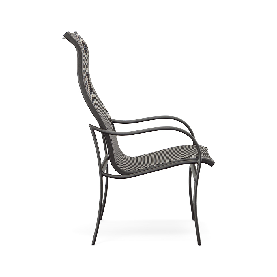 SHORELINE SLING HIGH BACK DINING CHAIR, GRAPHITE