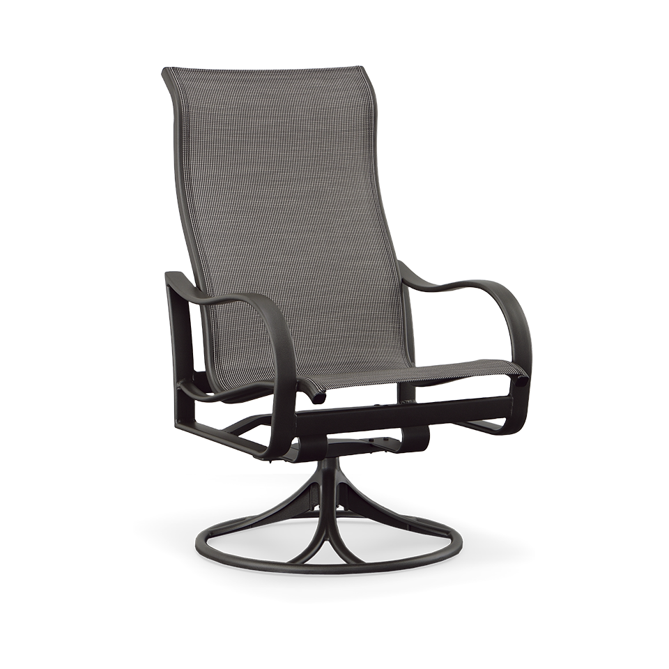 Shoreline Sling High Back Swivel Rocker Graphite Summer House Patio