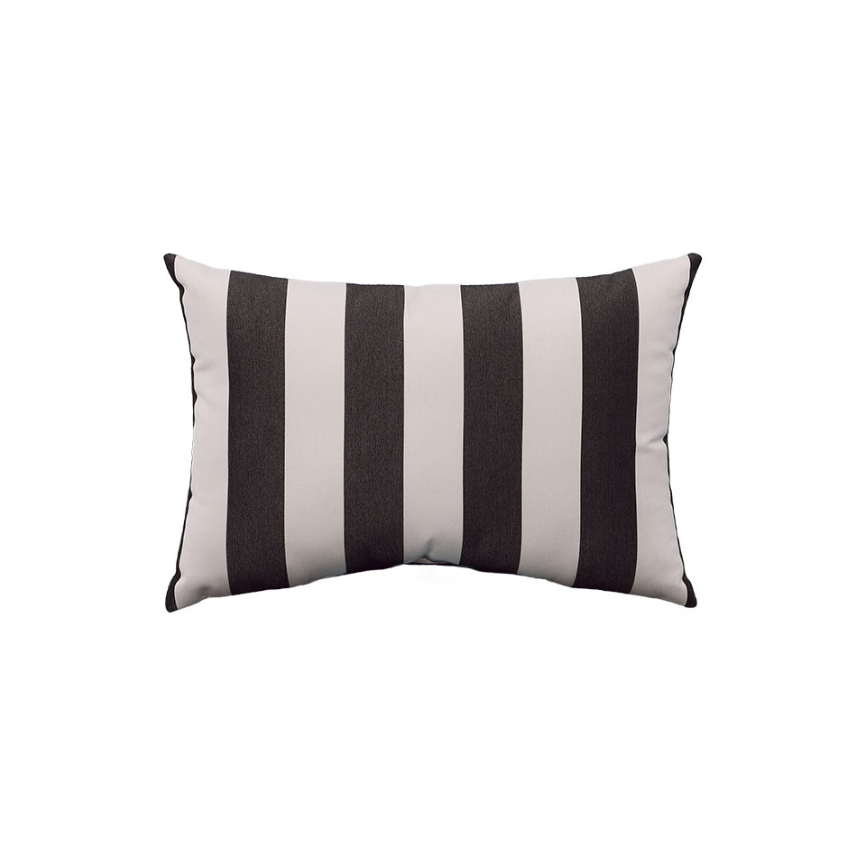 Maxim Classic Lumbar Pillow (Vertical Stripe, Black and White, each 2 inches wide)
