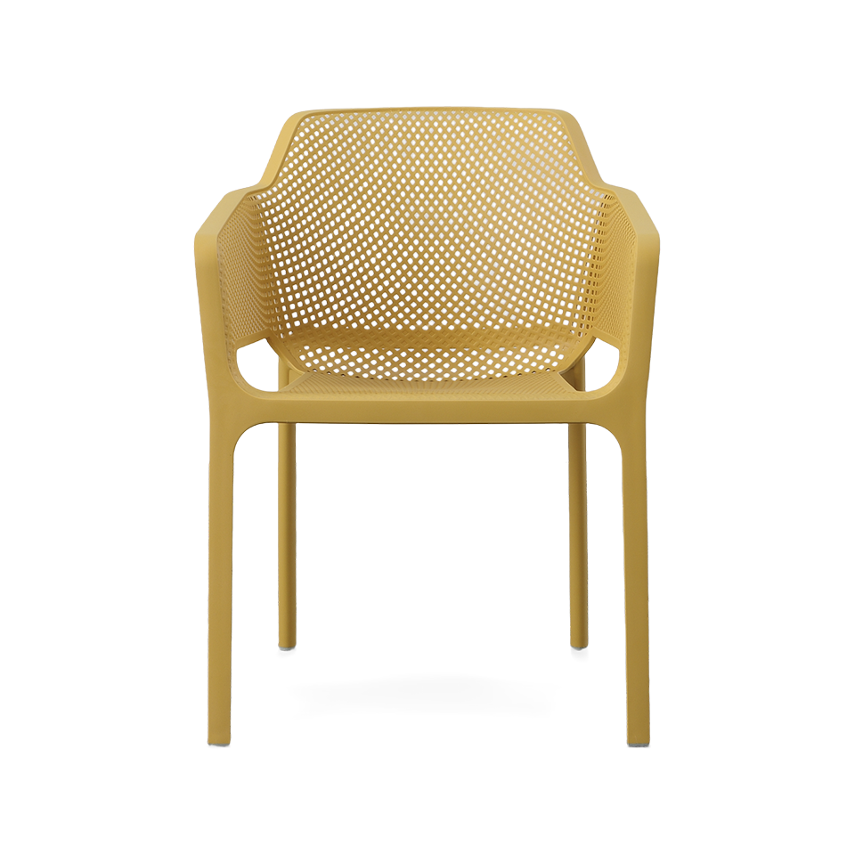 NET STACKING ARM CHAIR, SENAPE