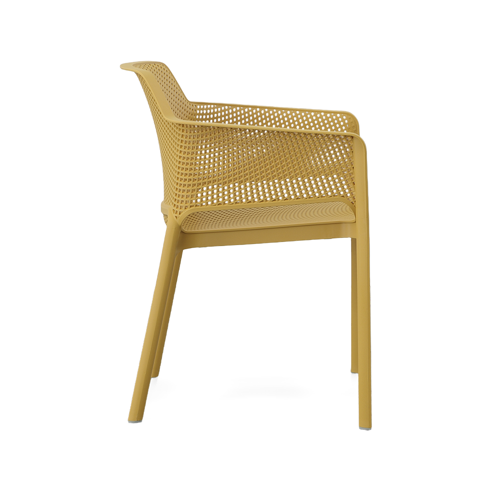 NET STACKING ARM CHAIR, SENAPE