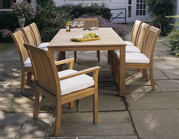WAINSCOTT 85" TEAK DINING TABLE