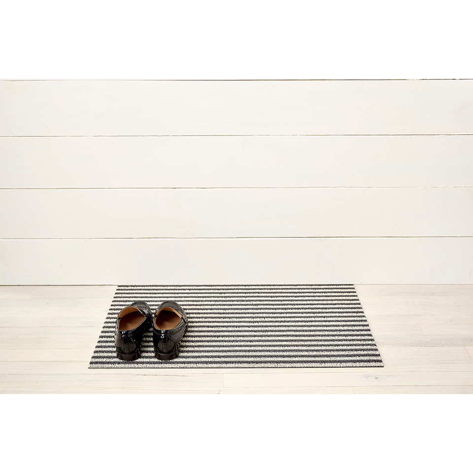BRETON STRIPE SHAG DOORMAT, GRAVEL
