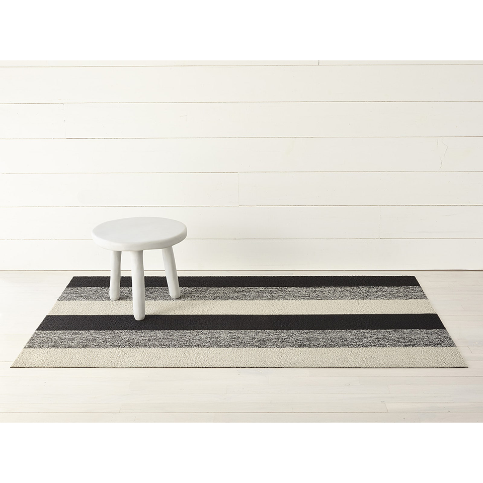 MARBLED STRIPE SHAG UTILITY MAT, SALT & PEPPER