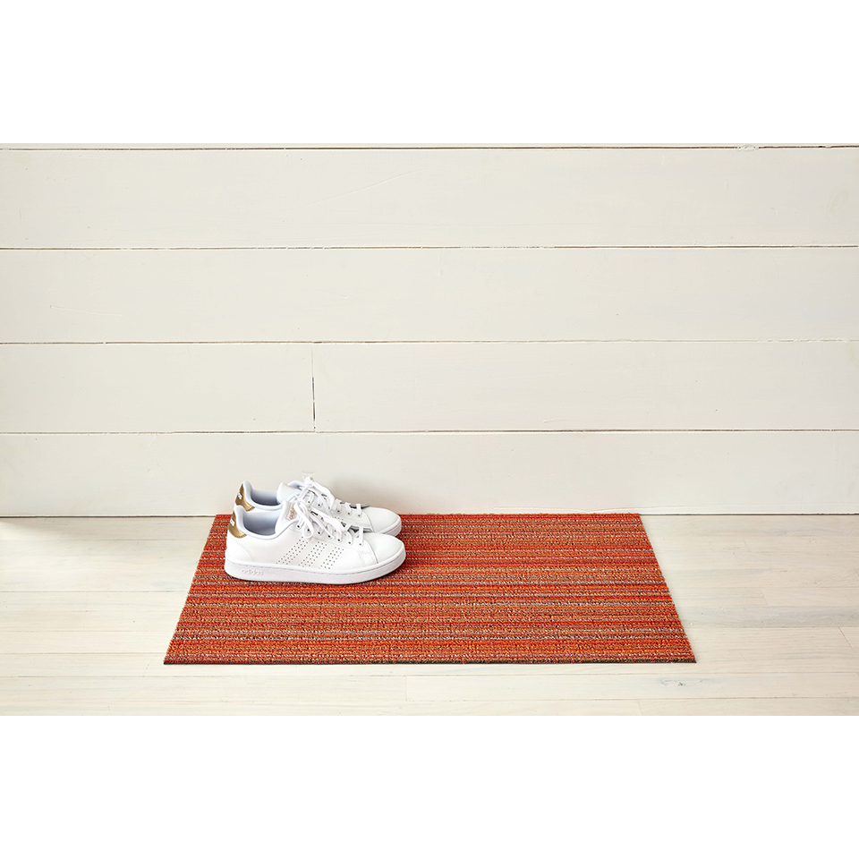 SKINNY STRIPE SHAG DOORMAT, ORANGE