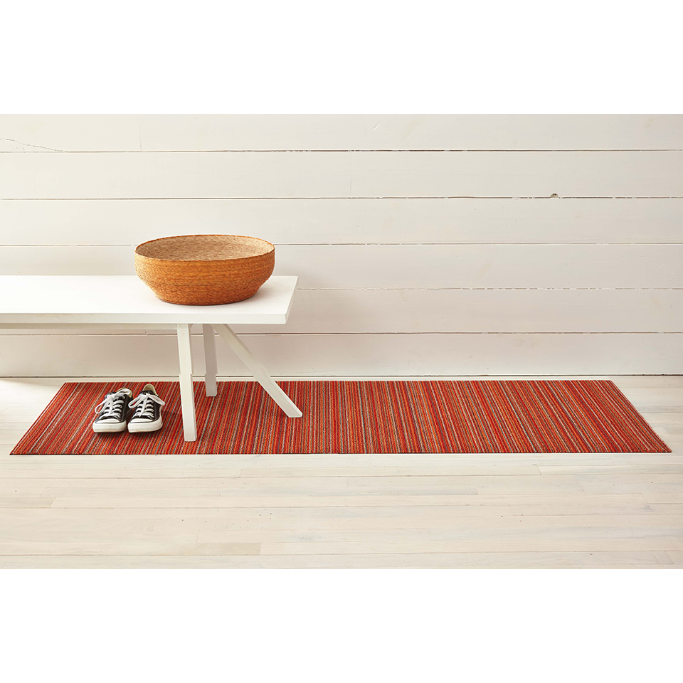 SKINNY STRIPE SHAG RUNNER, ORANGE