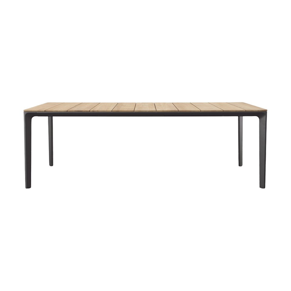 CARVER 86.5" RECTANGULAR DINING TABLE, TEAK TOP