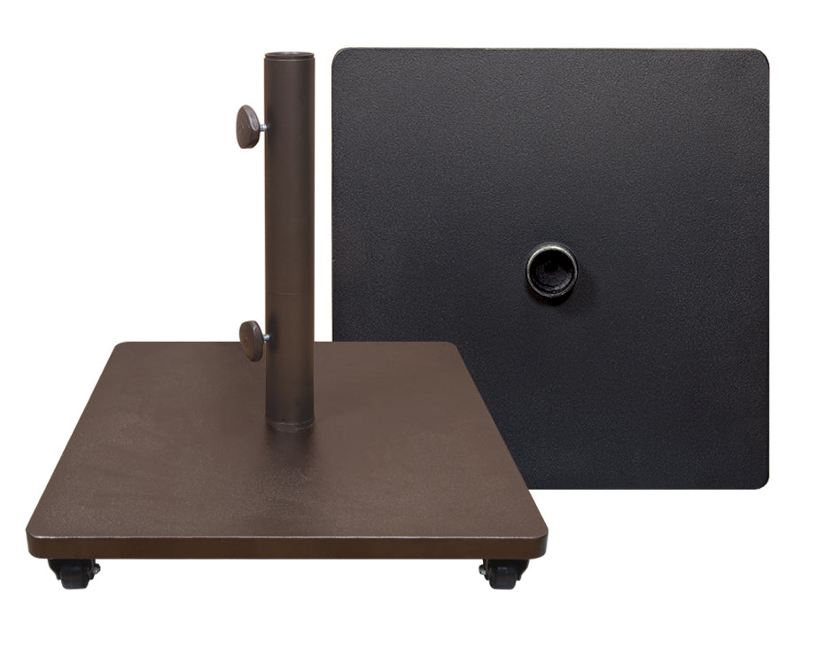 120 LB STEEL UMBRELLA BASE WITH CASTERS, BRONZE