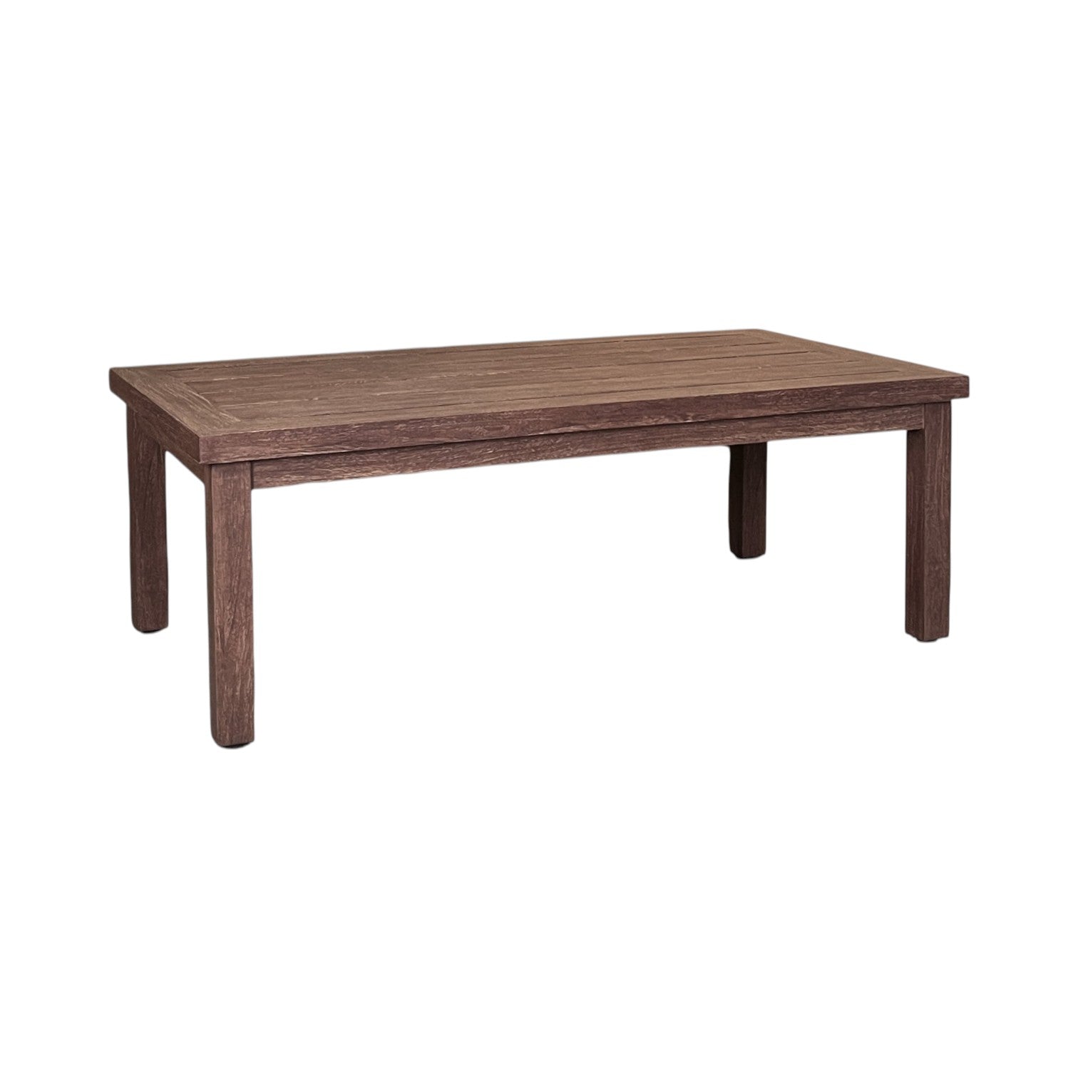 EDGE RECTANGLE COFFEE TABLE, RUSTIC TEAK