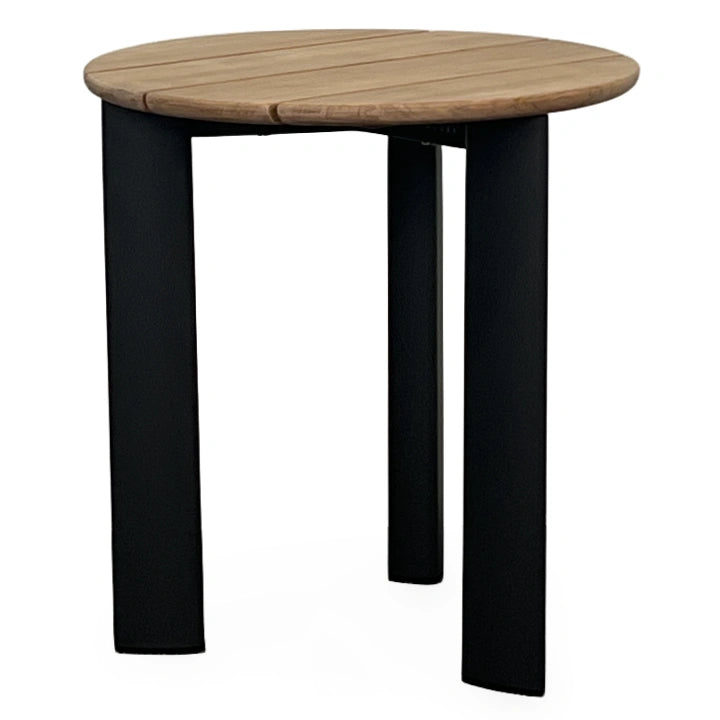 ENZO ROUND SIDE TABLE, TEAK TOP