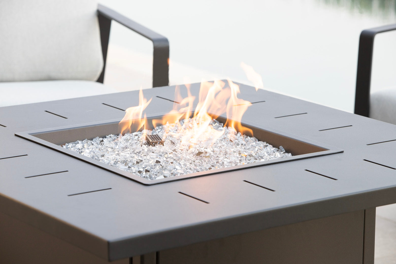 HAVEN 42" SQUARE OCCASIONAL HEIGHT FIRE TABLE, GRAPHITE