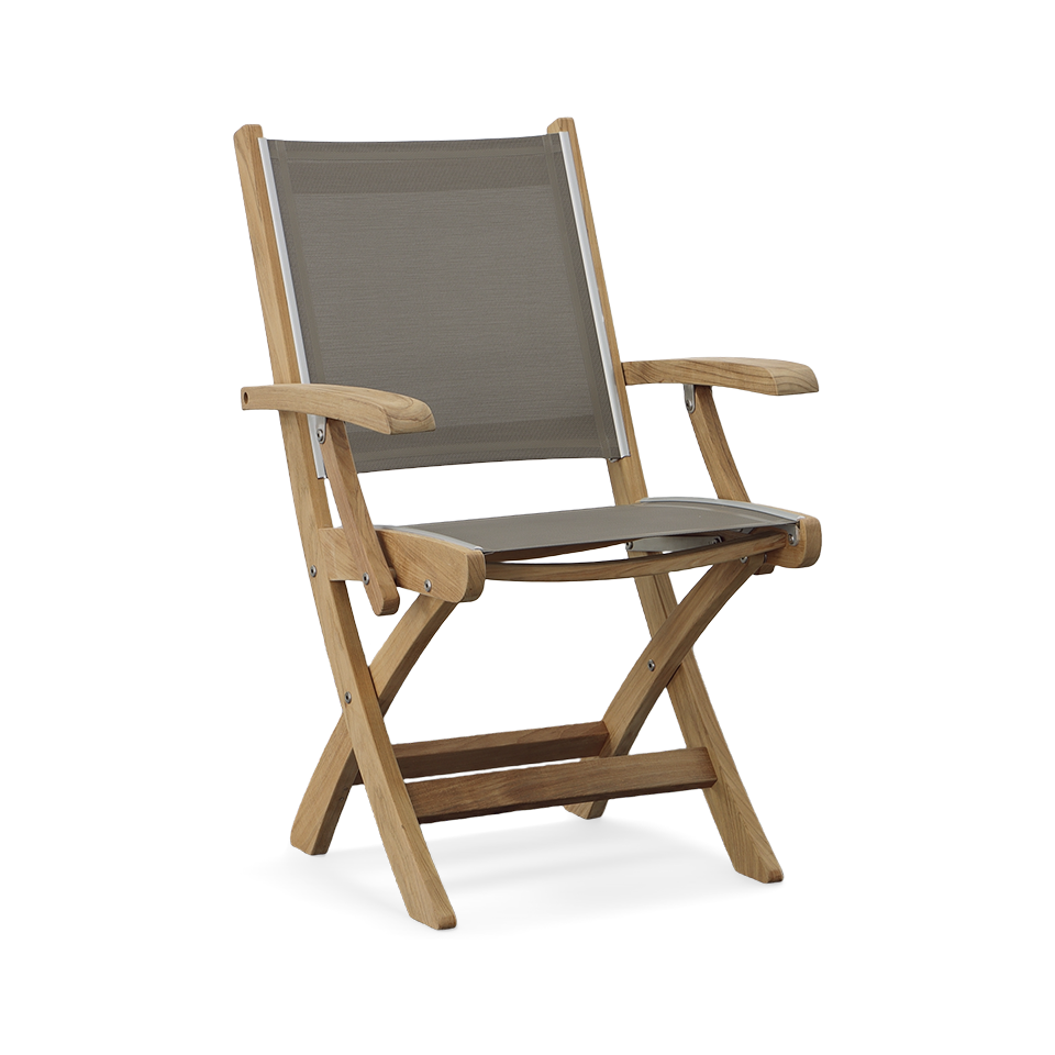 ST. TROPEZ FOLDING ARM CHAIR, SLATE