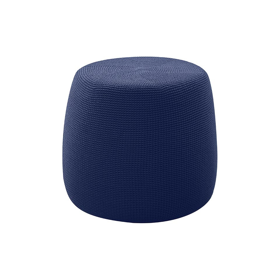 MEND SMALL CROCHET POUF, NAVY