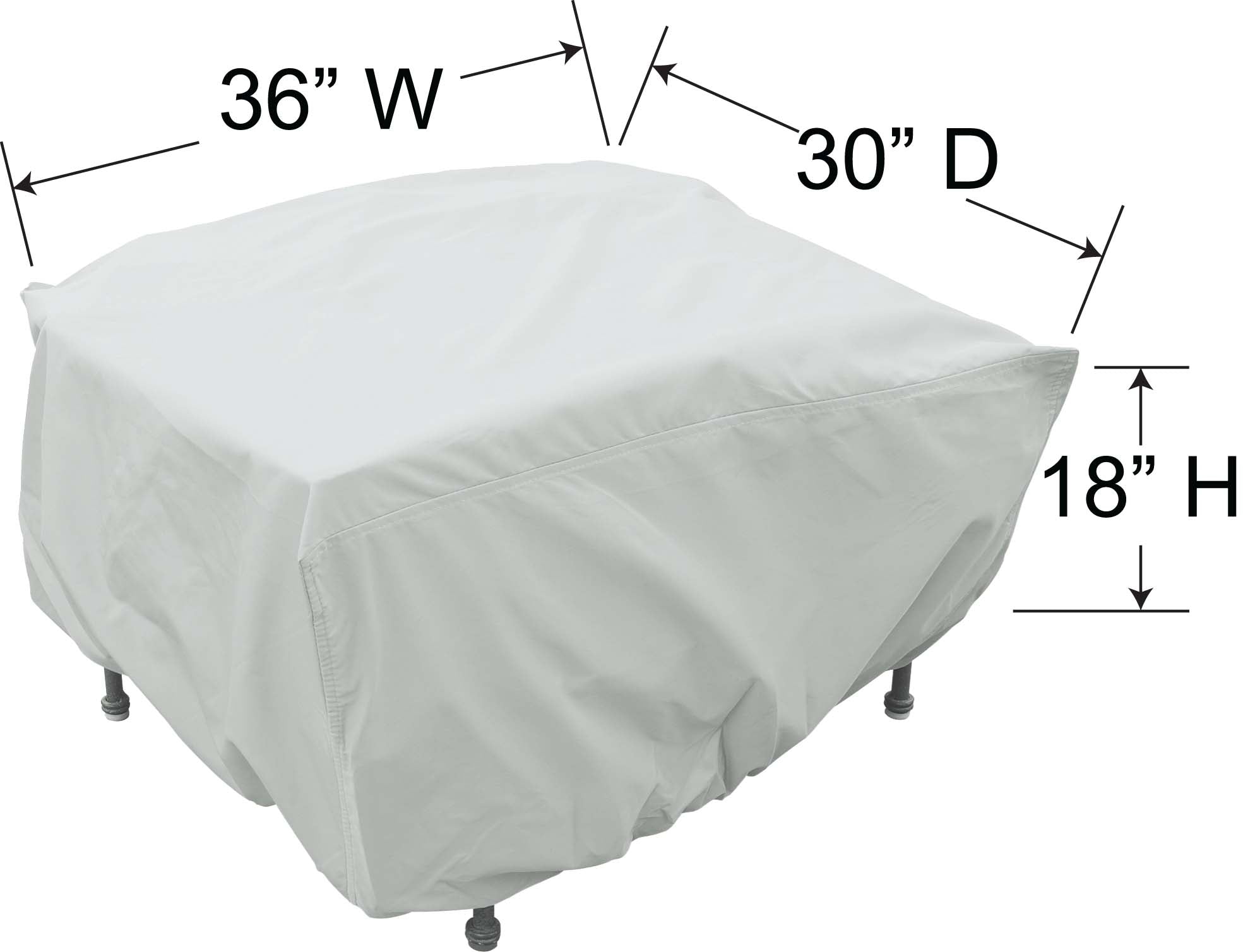 OTTOMAN/FIRE PIT/COFFEE TABLE PROTECTIVE COVER - 36" RECTANGLE