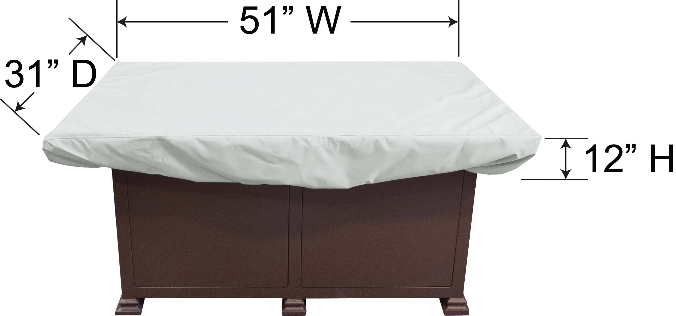 FIRE PIT/COFFEE TABLE PROTECTIVE COVER - 50" RECTANGLE