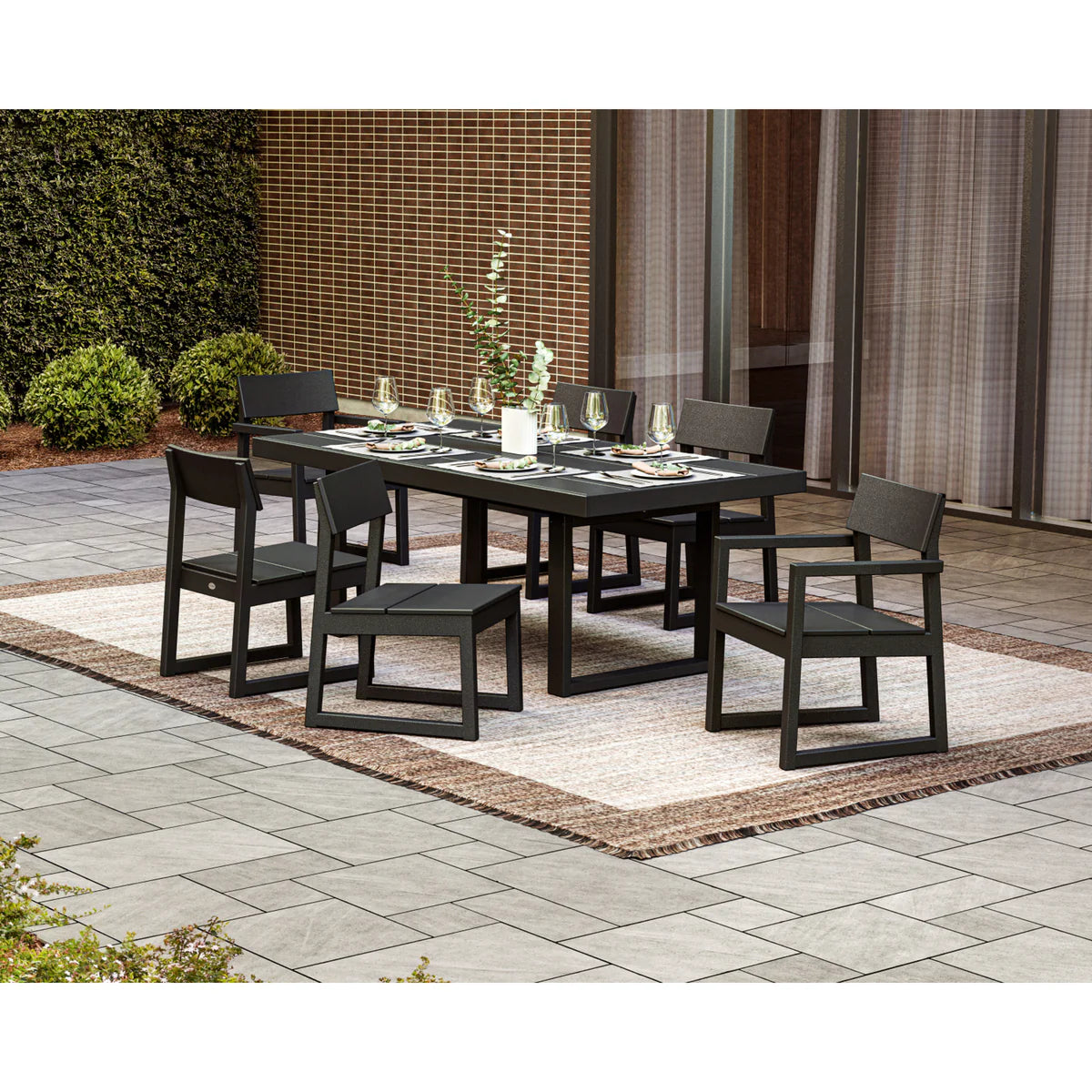 EDGE 7-PC DINING SET, BLACK