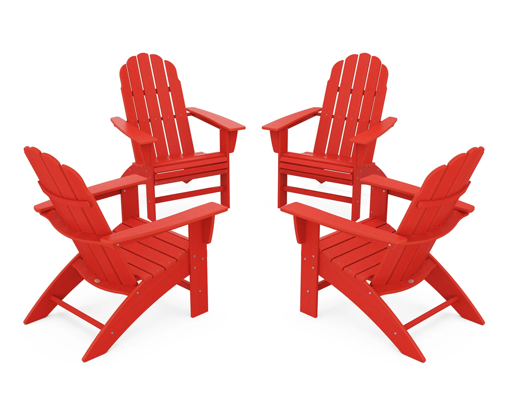 VINEYARD CURVEBACK ADIRONDACK 4-PC SET, SUNSET RED