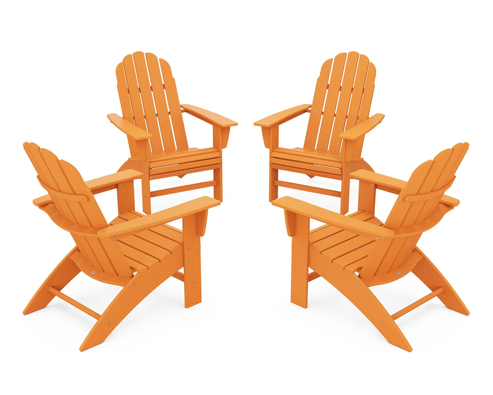 VINEYARD CURVEBACK ADIRONDACK 4-PC SET, TANGERINE