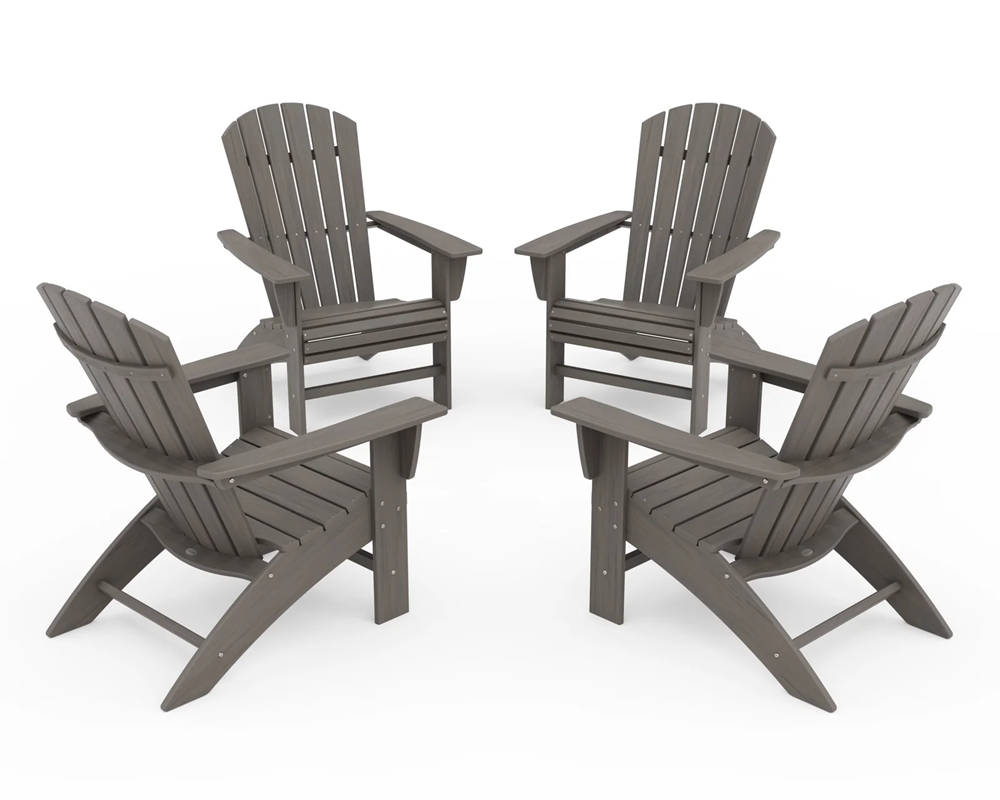 NAUTICAL CURVEBACK ADIRONDACK 4-PC SET, DRIFTWOOD