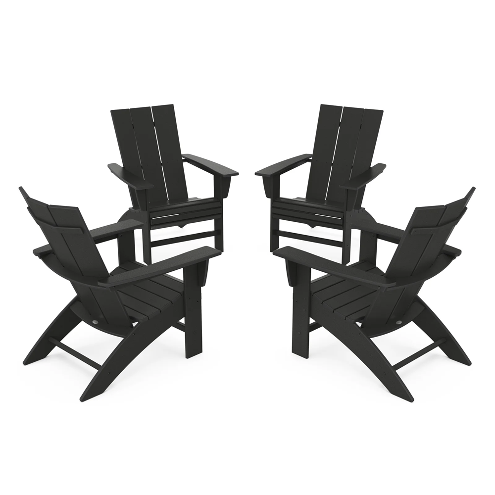 MODERN CURVEBACK ADIRONDACK 4-PC SET, BLACK