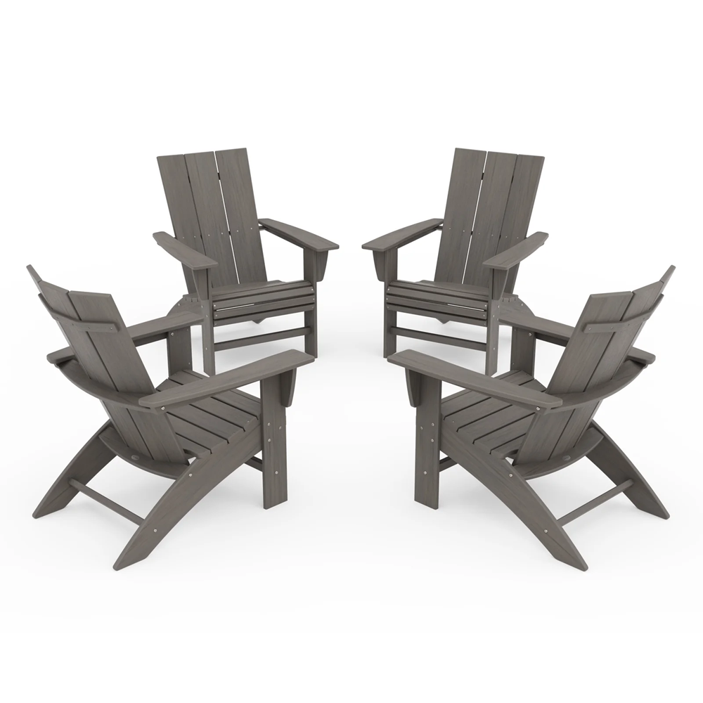 MODERN CURVEBACK ADIRONDACK 4-PC SET, DRIFTWOOD