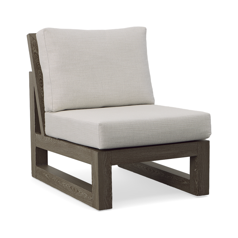 MILANO ALUMINUM ARMLESS CHAIR, PEARL GREY