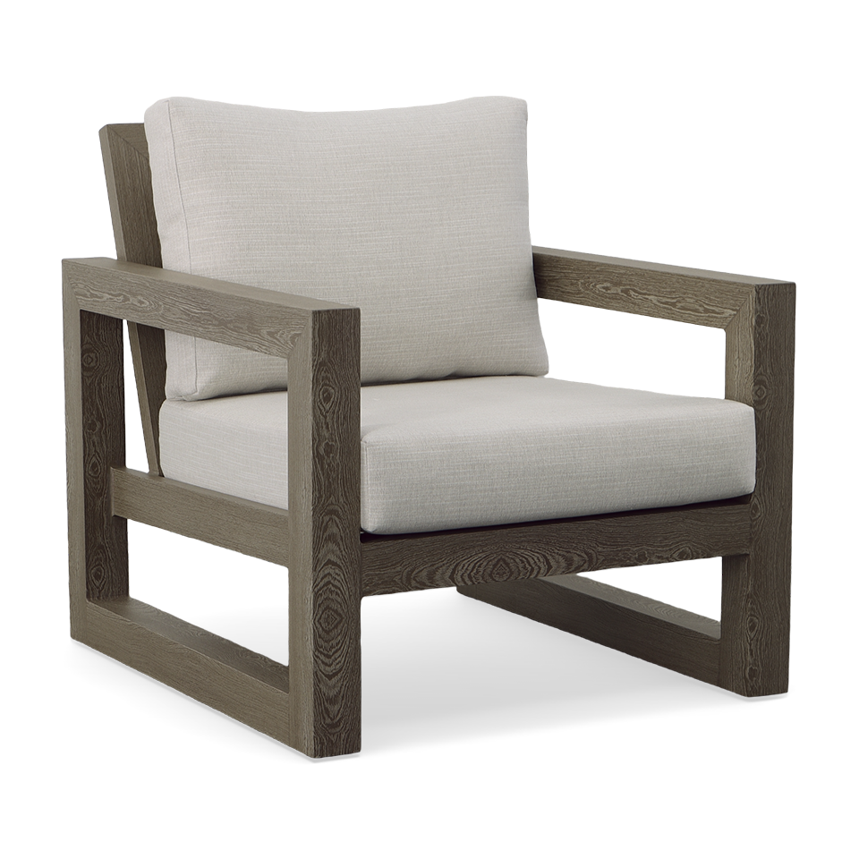 MILANO ALUMINUM CLUB CHAIR, PEARL GREY