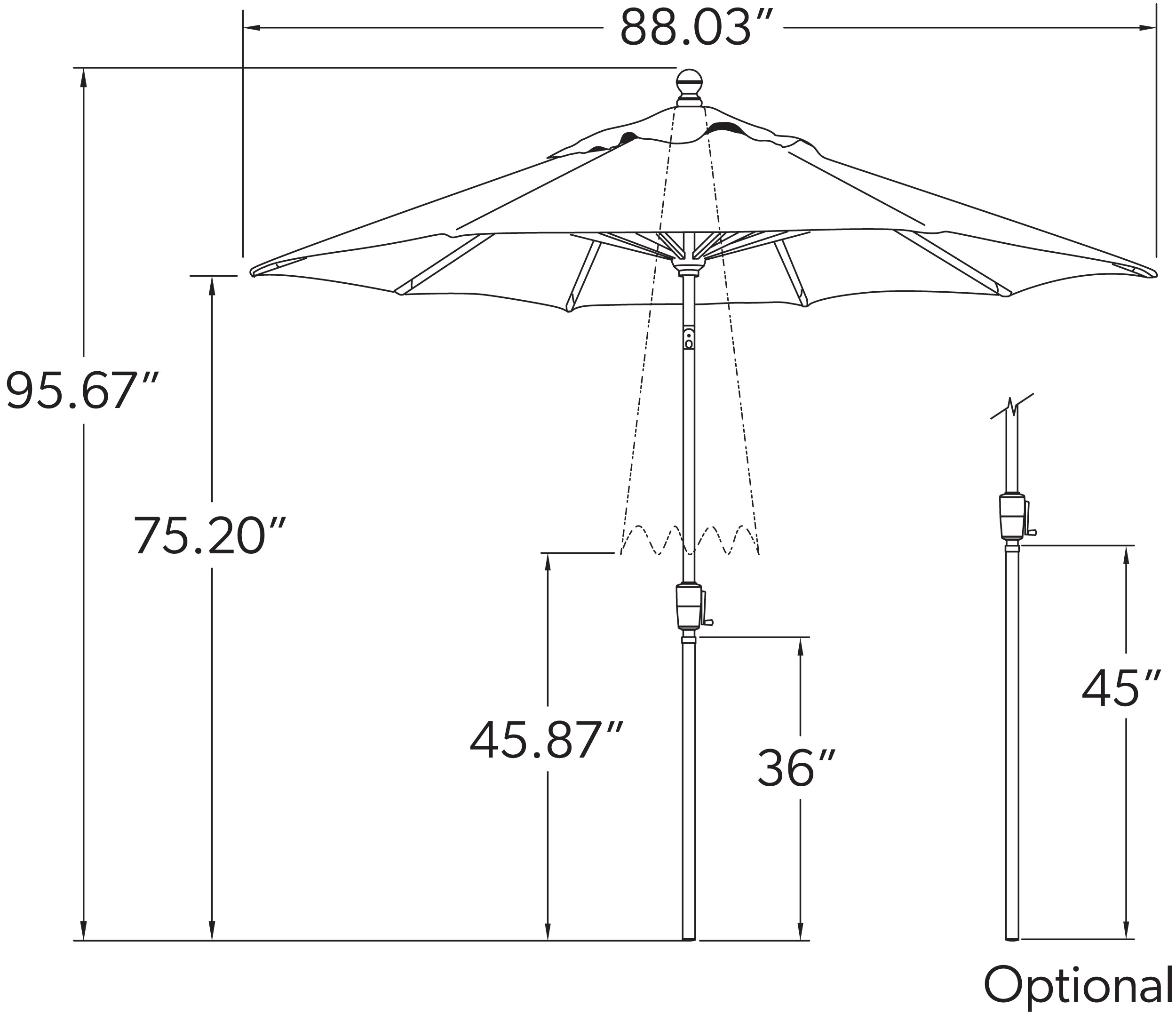 7.5' MARKET UMBRELLA, KIWI