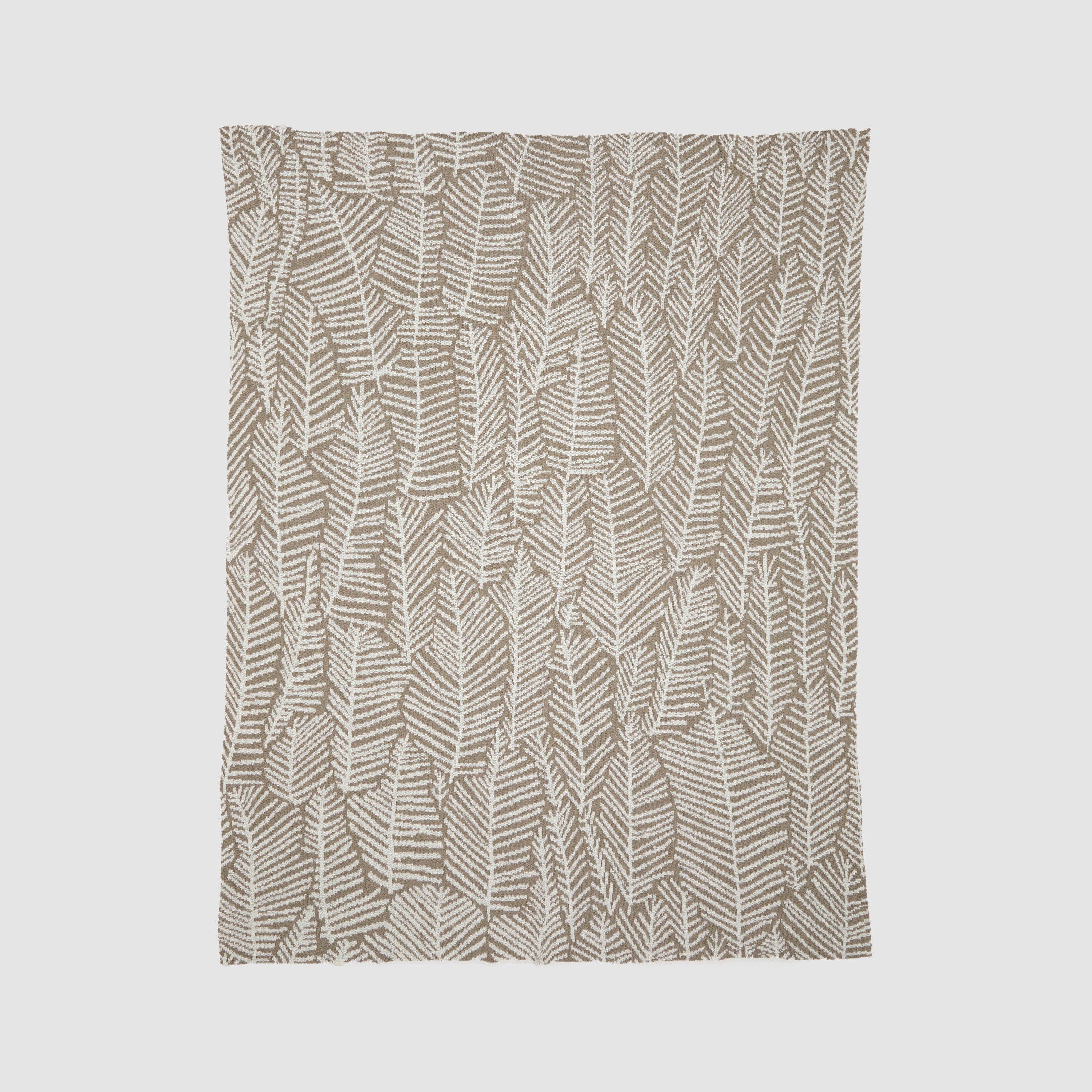 Leaf Melody Blanket by Elodie Blanchard: White/Hemp