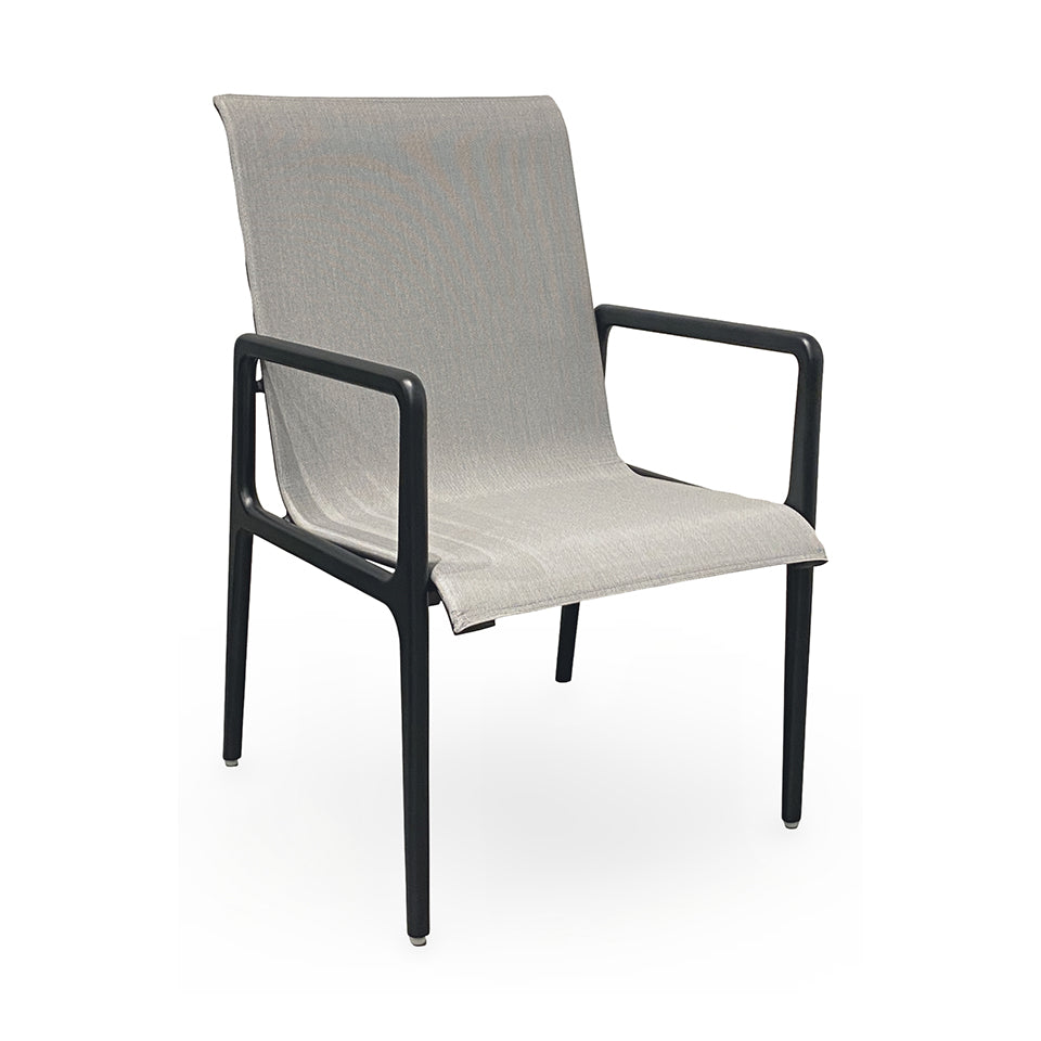 CEDAR SLING DINING ARM CHAIR, BLACK