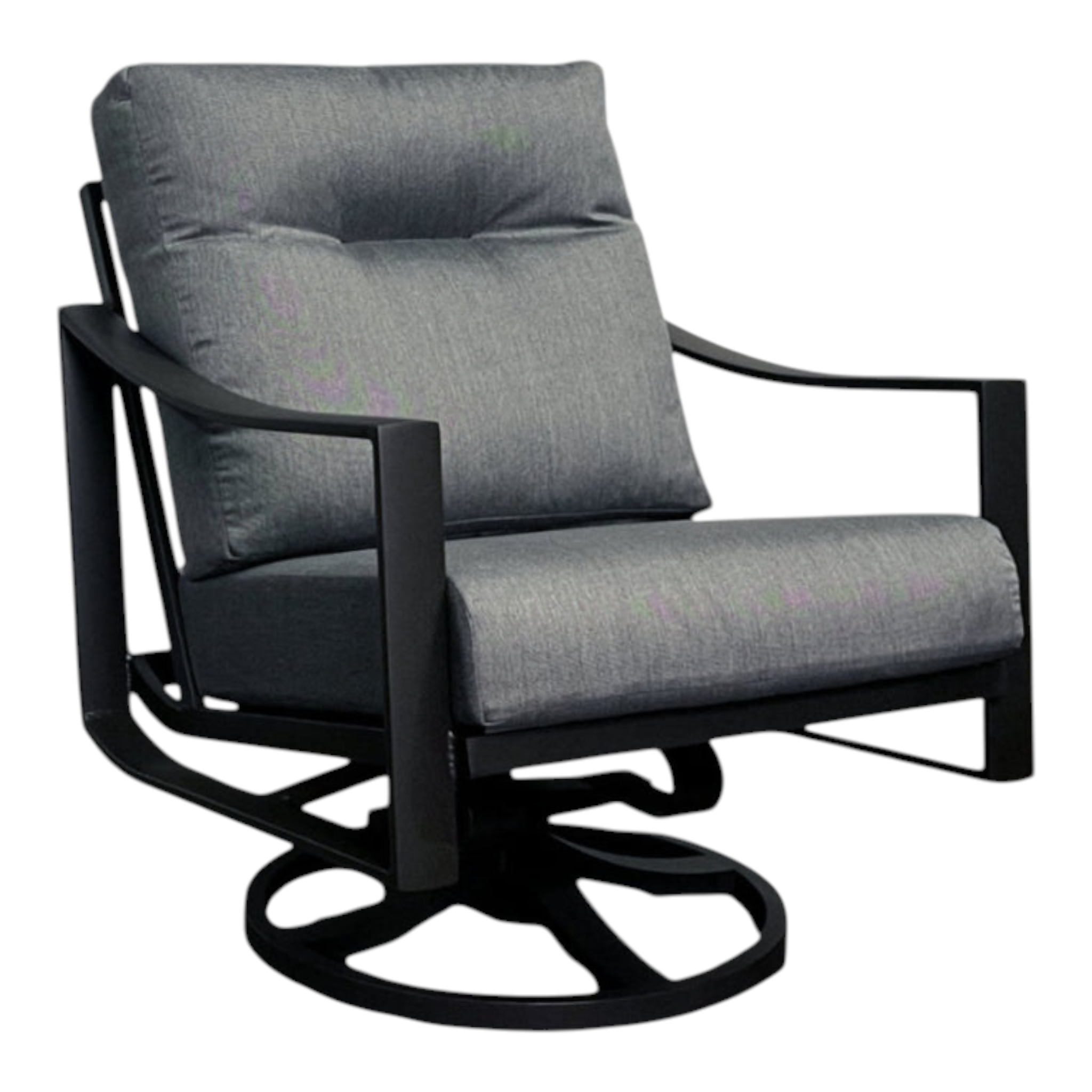 KENZO CUSHION SWIVEL LOUNGE CHAIR, PANAMA GRAPHITE