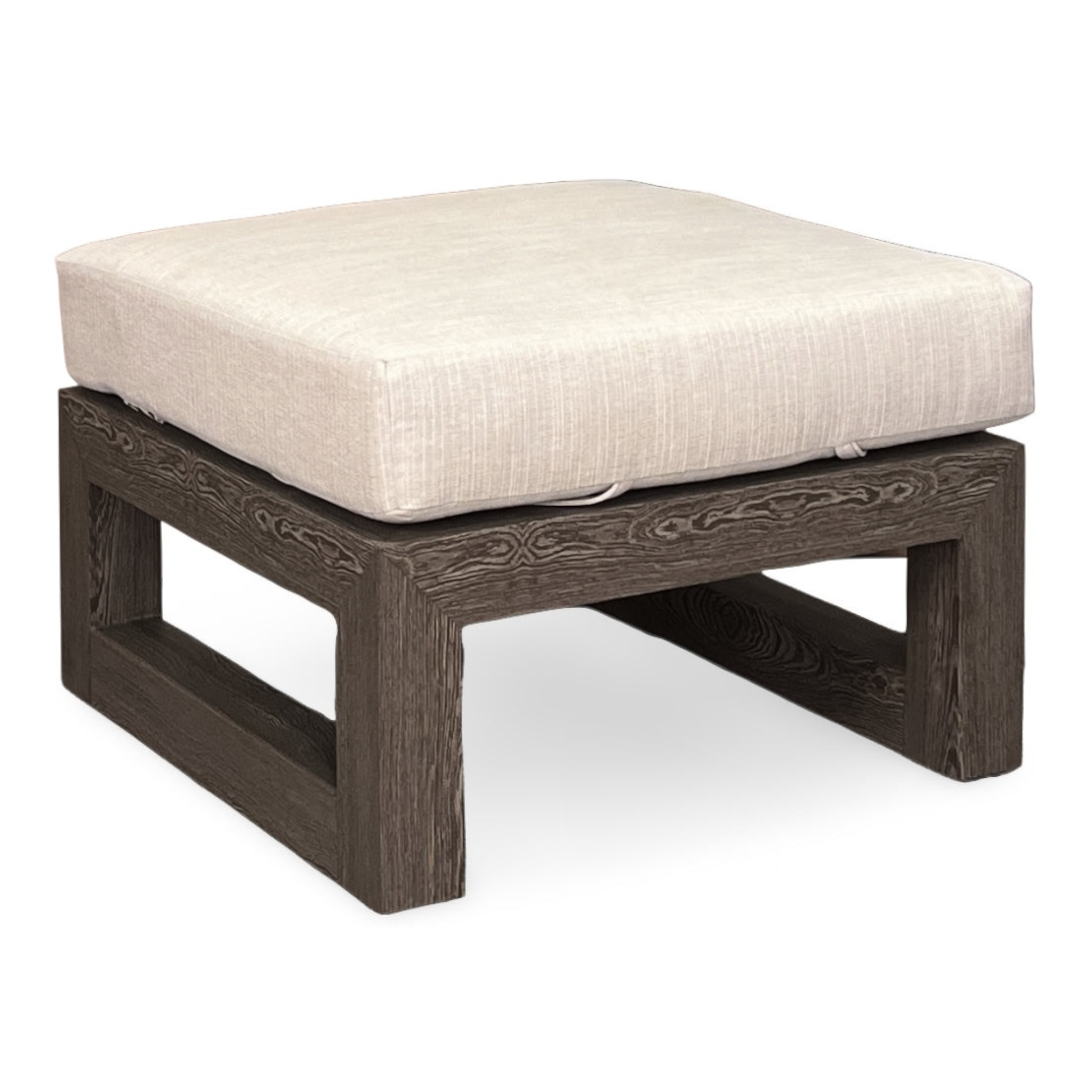 MILANO ALUMINUM OTTOMAN, PEARL GREY